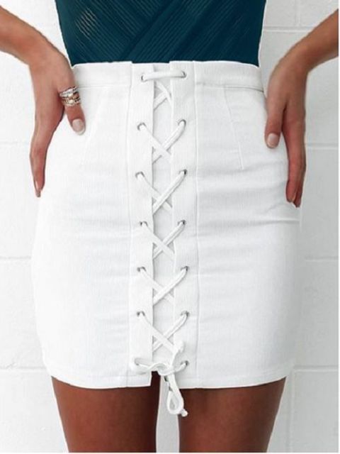 Lace Up Mini Skirt 23