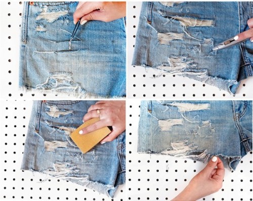 Super Cool DIY Shredded Distressed Denim Shorts - Styleoholic