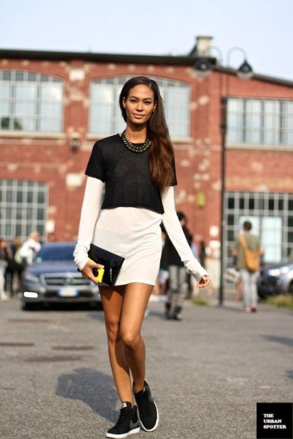 Edgy Work Outfits With Sneakers