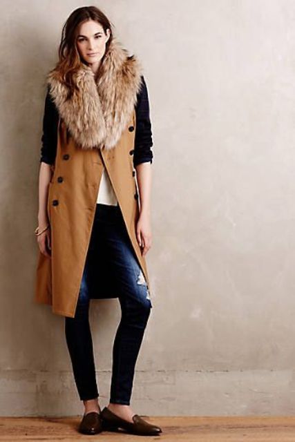 Fall Outfit Ideas With Faux Fur Stoles