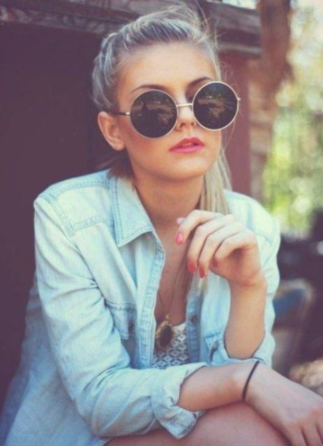 Picture Of Stylish Looks With Round Sunglasses 7