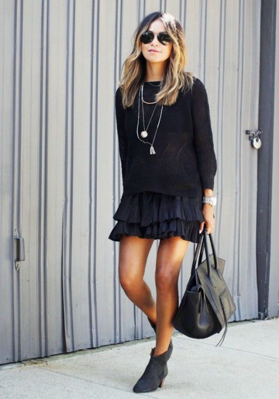 Beautiful sweater and skirt combinations for fall  6
