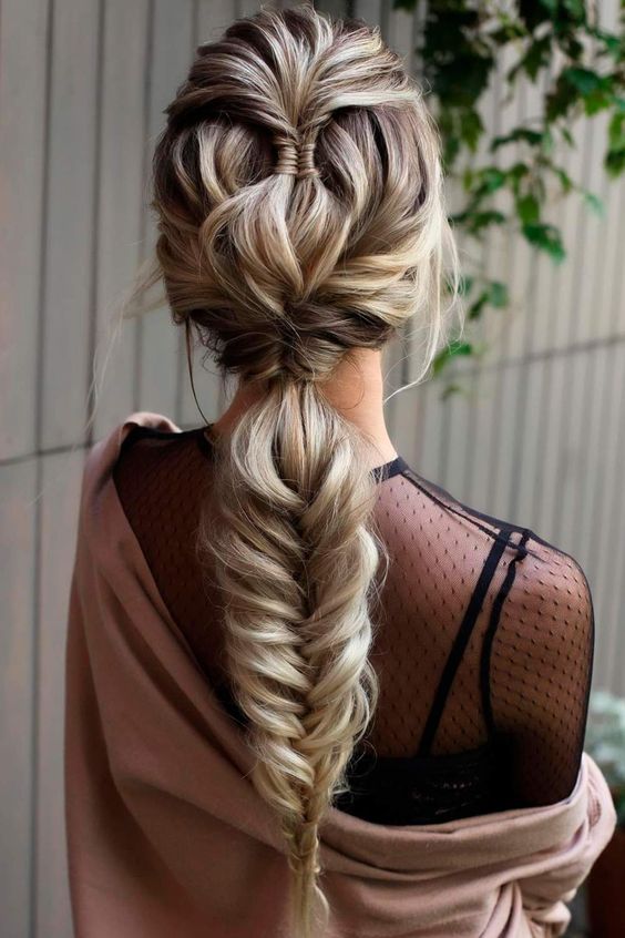 a pretty loose fishtail braid with a twisted top and locks down is a cool and catchy idea to rock