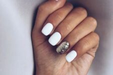 a chic white manicure idea