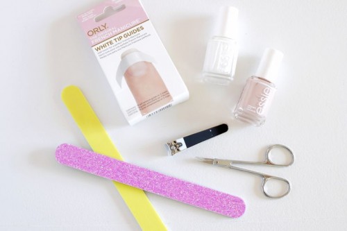 Easy DIY Half Slash Modern Nude Manicure