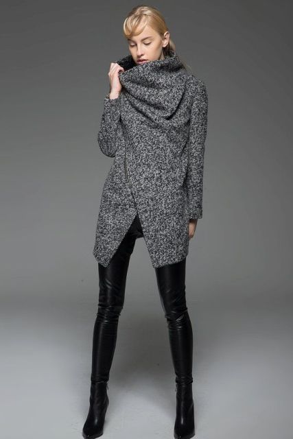 15 Wonderful Asymmetrical Zip Coats For Winter