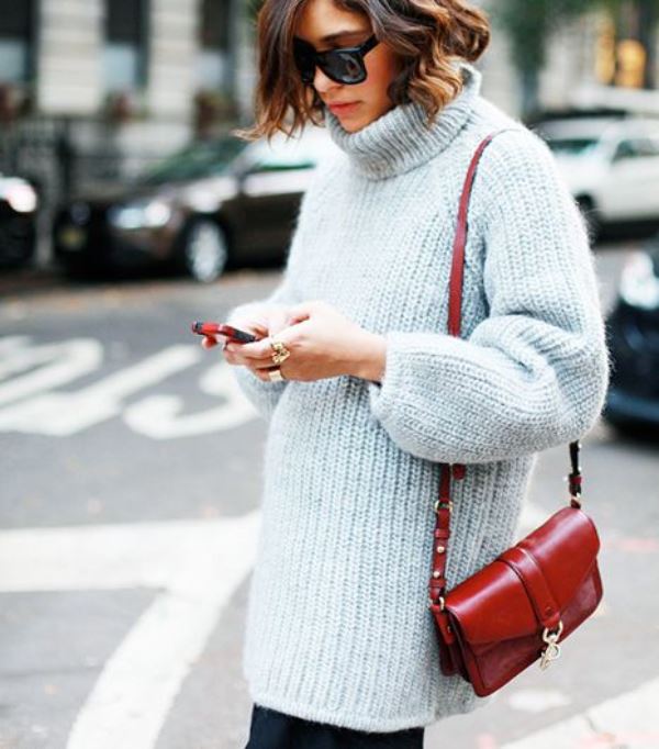 Picture Of stylish oversized turtleneck sweater looks  6