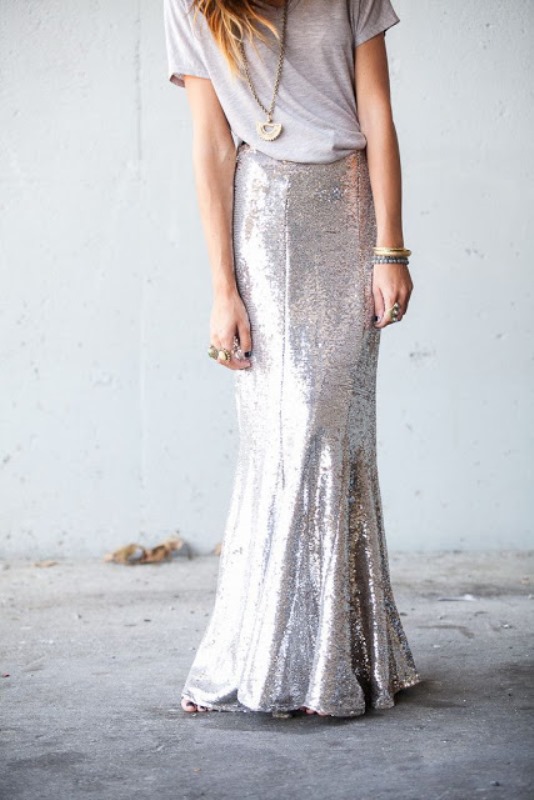 Picture Of best ways to rock sequin maxi skirt this holiday season  18