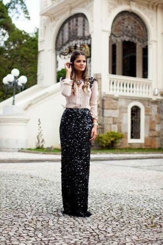 Best Ways To Rock Sequin Maxi Skirt This Holiday Season