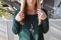 Awesome DIY Leather Feather Lariat Necklace12