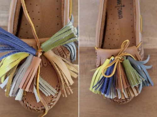 Funny And Colorful DIY Tassel Moccasins