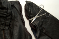 Original DIY Leather Sleeved Denim Jacket6