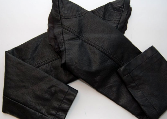 Original DIY Leather Sleeved Denim Jacket