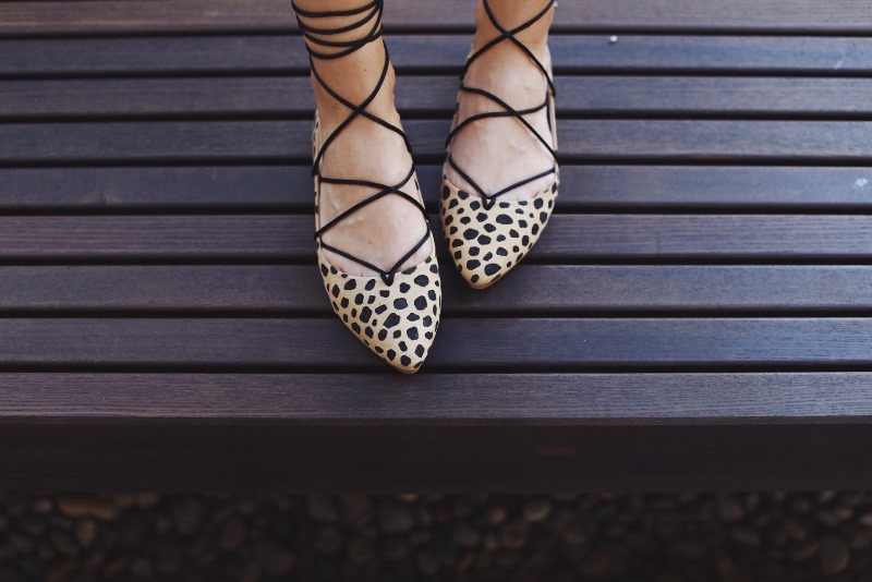 Chic diy leopard lace up flats for a party  3