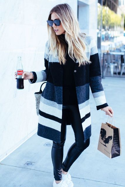 Picture Of Awesome Striped Coats For Ladies 2