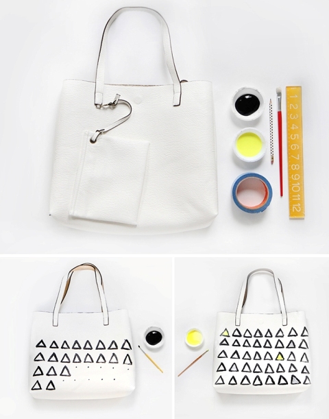 Funny DIY Leather Graphic Painted Tote