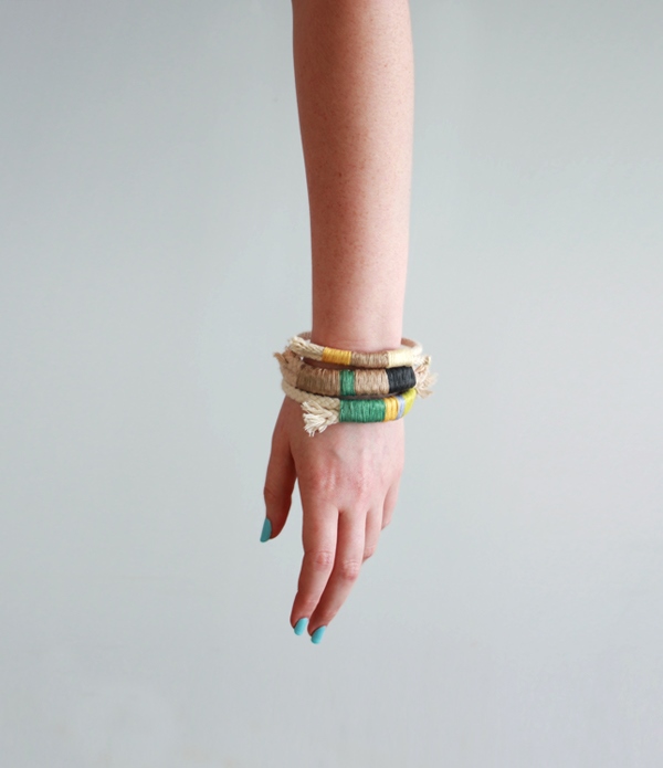 Colorful DIY Wrapped Rope Bracelet To Make