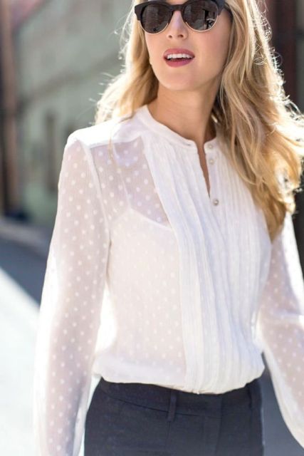 Romantic Pleated Blouse Ideas For Spring