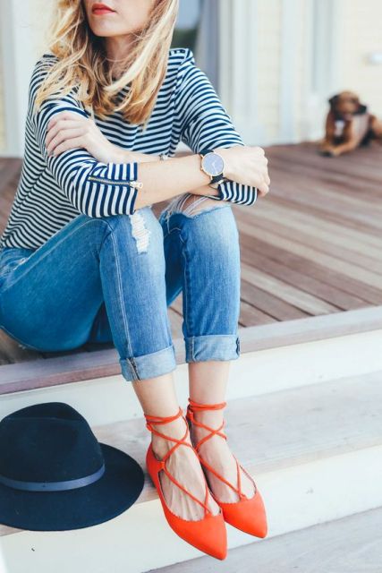 Outfit Ideas With Lace Up Flats For This Season