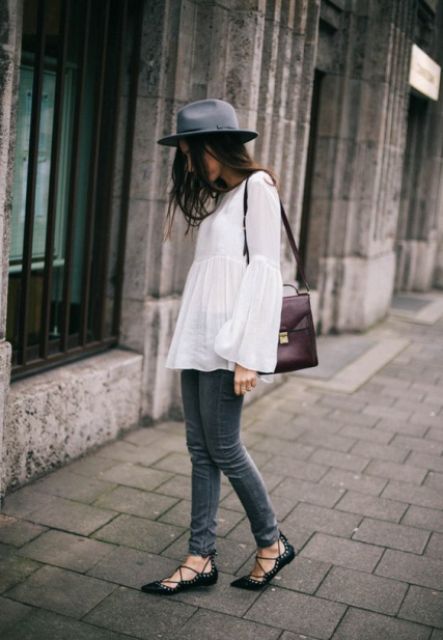 Outfit Ideas With Lace Up Flats For This Season