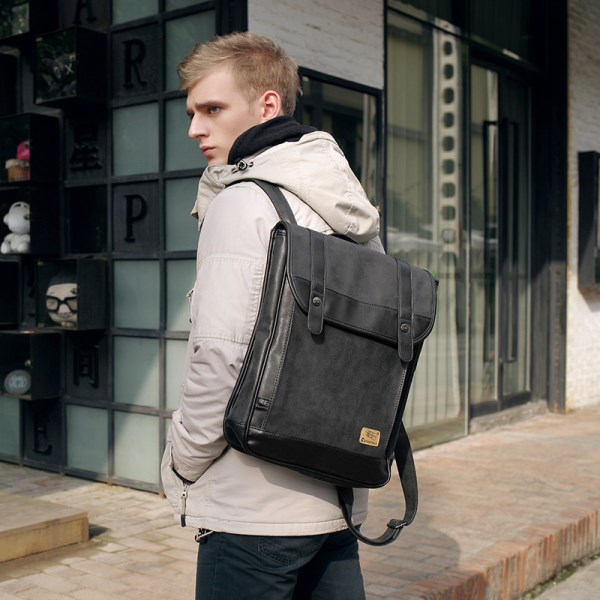 a very laconic and modern black and grey backpack is a stylish accessory for a modern look