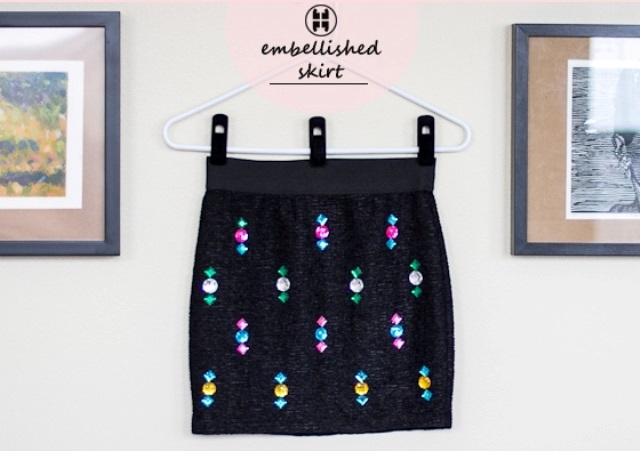 Eye Catching DIY Embellished Skirt To Make