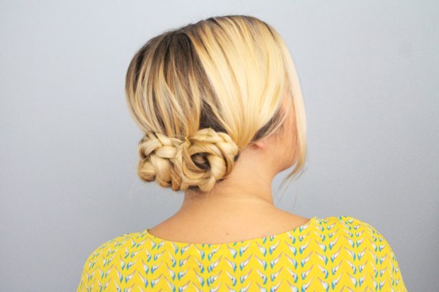 Picture Of Quick DIY Braided Updo For Ladies 8