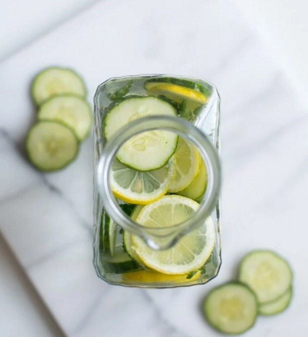 DIY Collagen Building Spa Water With Cucumbers