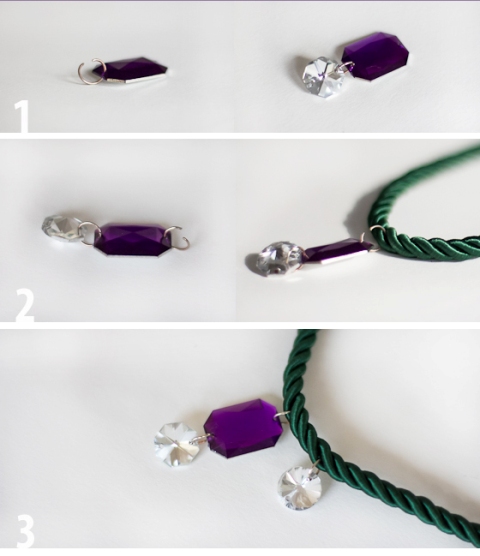 Beautiful DIY Rope And Crystal Statement Necklace