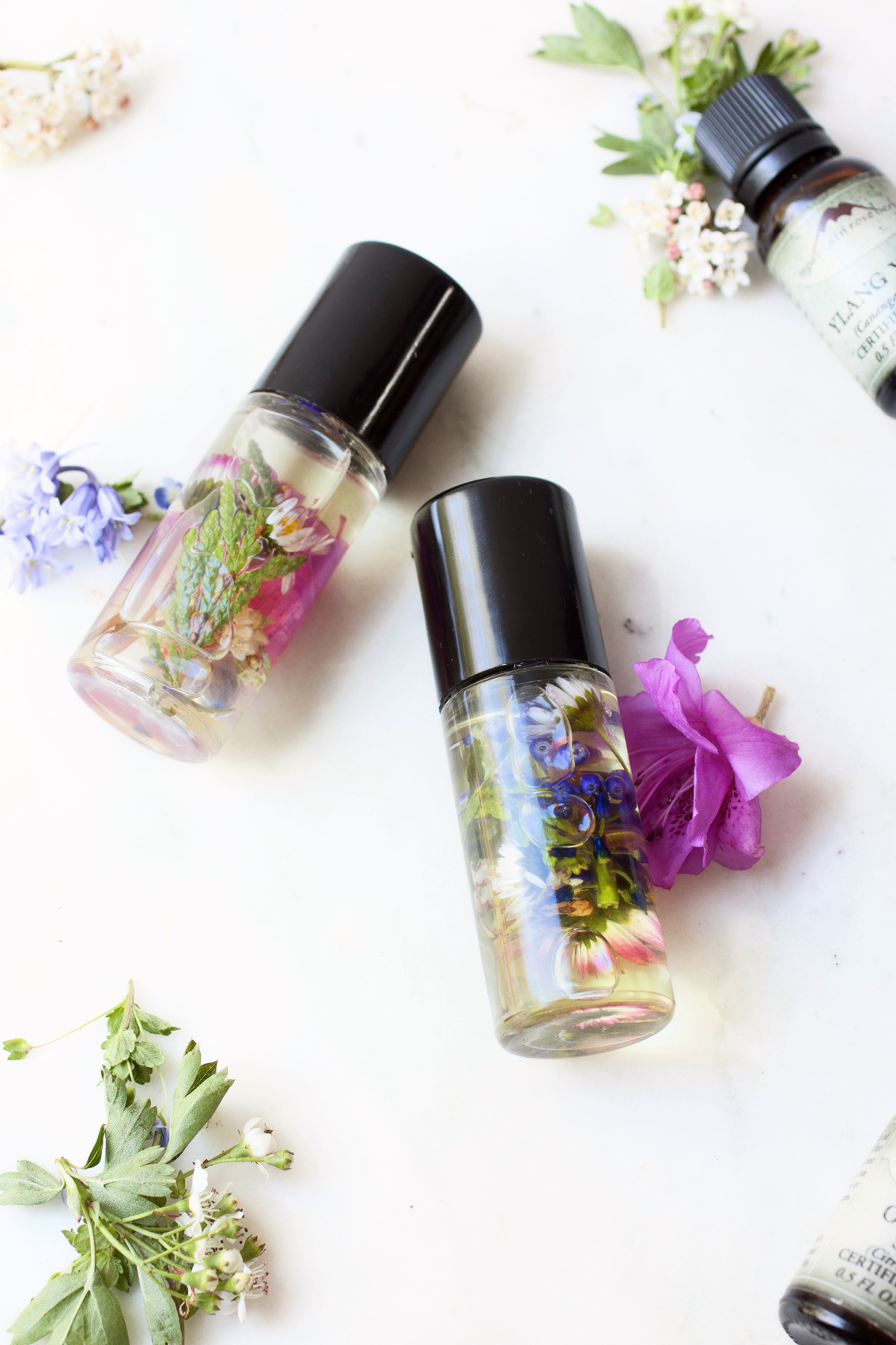 Picture Of diy perfume roll on with wildflowers inside  2