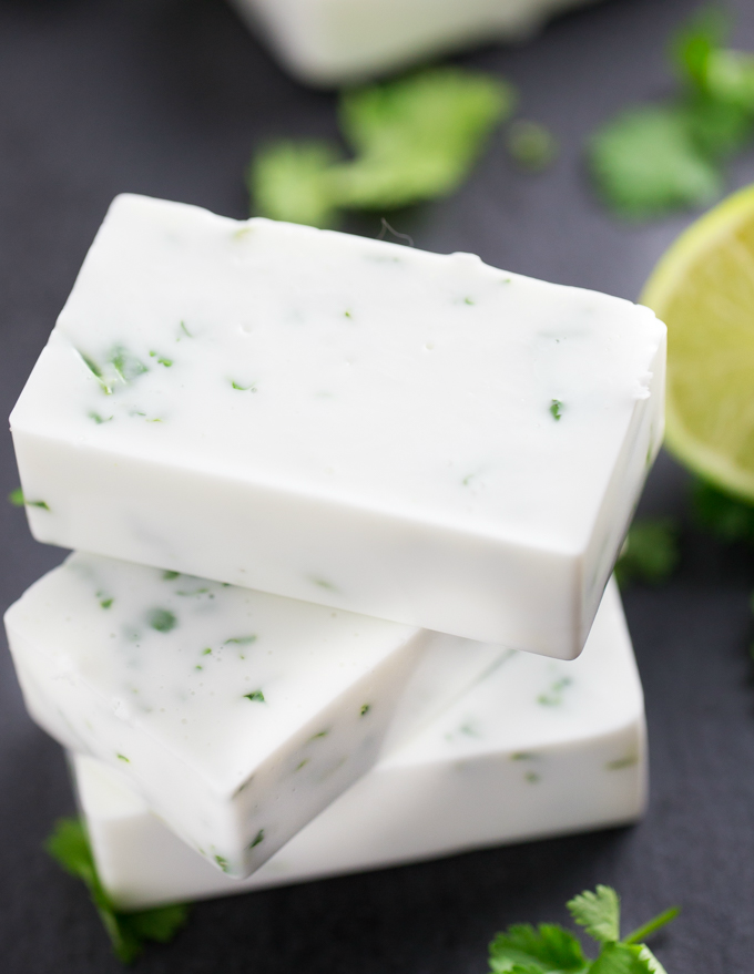 DIY Refreshing Lime Cilantro Soap