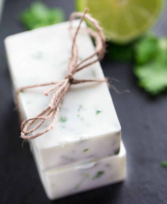 DIY Refreshing Lime Cilantro Soap