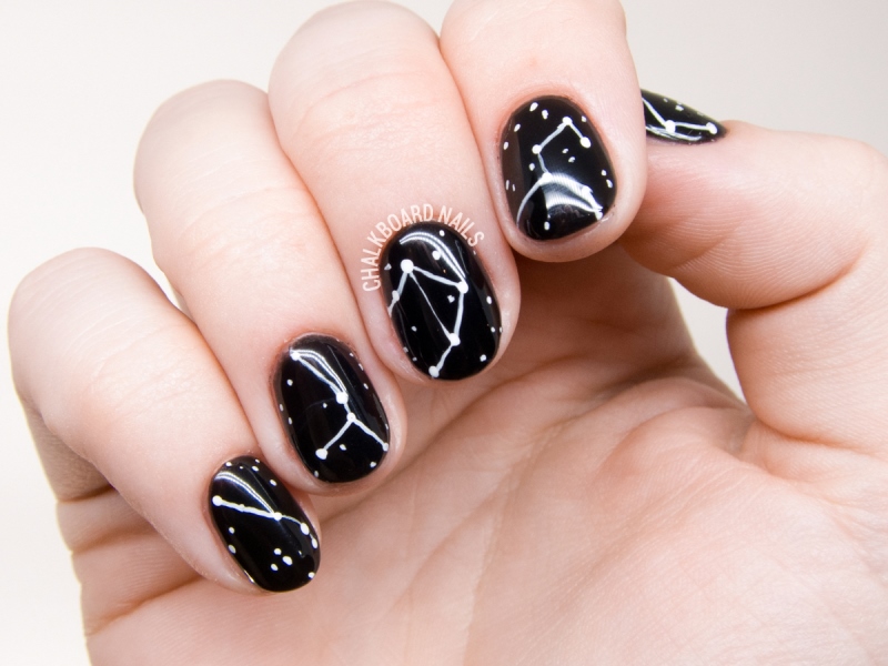 Galaxy inspired diy constellations nail art to try  2