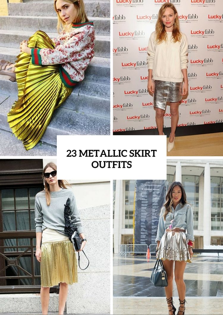 23 Shiny Metallic Skirt Outfits You’ll Love