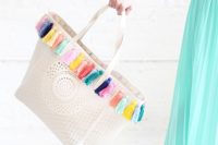 Lovely DIY Pastel Tassel Beach Bag 2