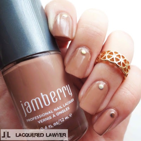 DIY Dark Tan Nails With Studs That Are Work Appropriate