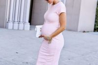 03 blush fitted baby shower dress