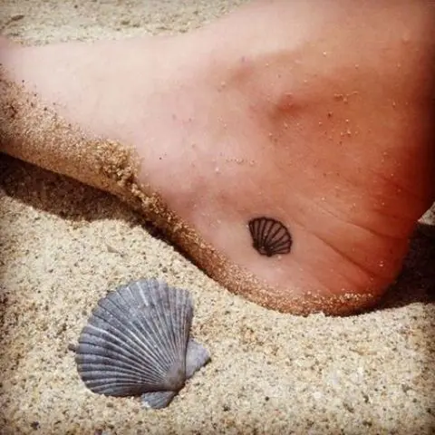 shell foot tattoo