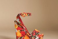 09 fruit and floral print wedges