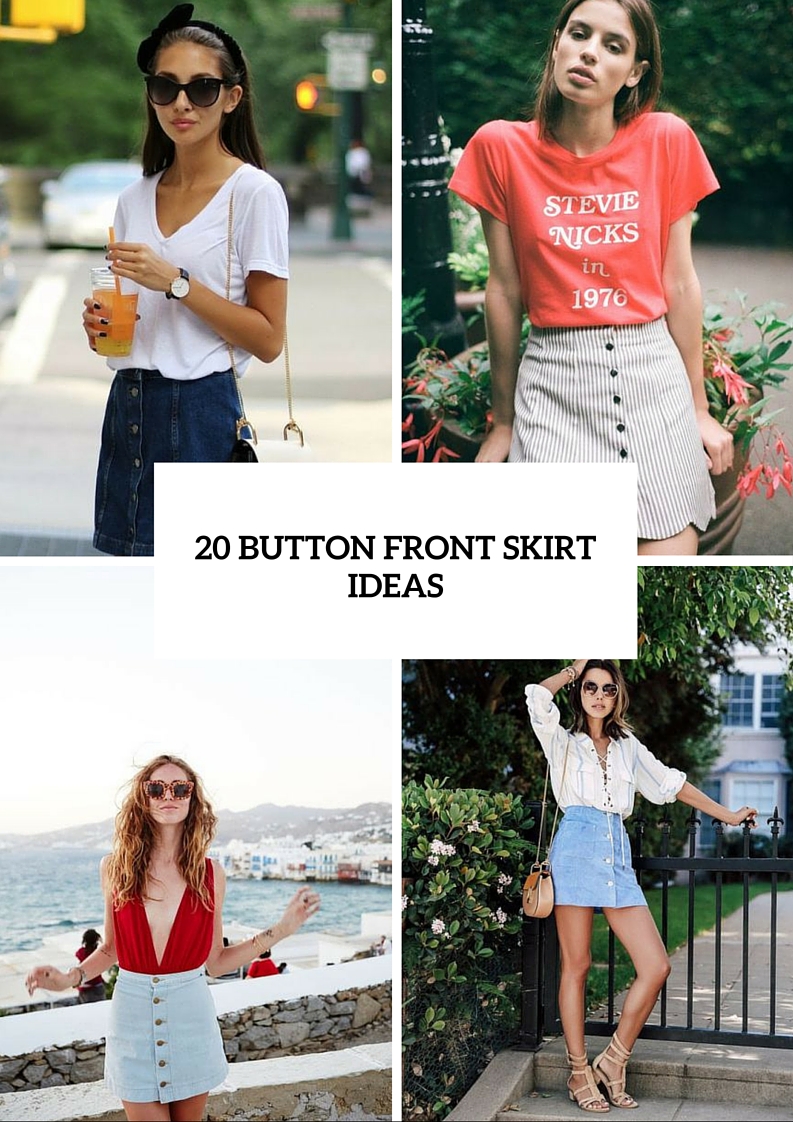 Stylish Button Front Skirt Ideas For Summer