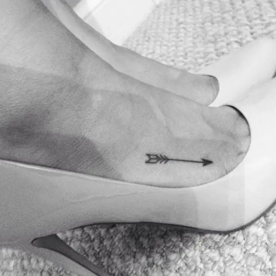foot arrow tattoo