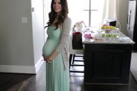 23 strapless maxi mint maternity dress for a future mom