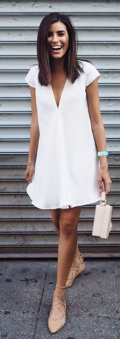 white casual summer dress
