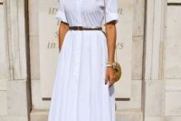 Casual look with white maxi skirt