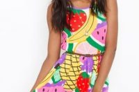 Colorful fruit print dress