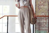 Comfy outfit with high waist pants and shirt