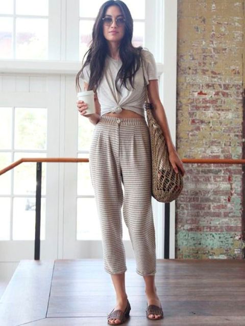 Comfy outfit with high waist pants and shirt