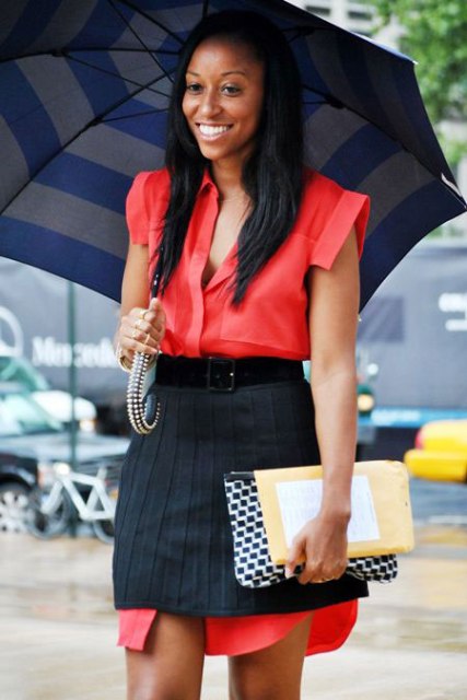 Creative look with skirt over the shirtdress
