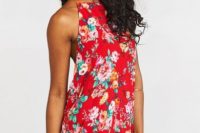 Flower print halter dress