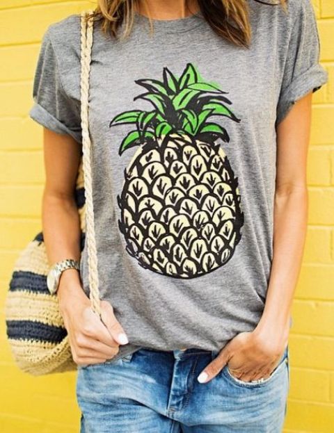 Funny fruit print t-shirt idea